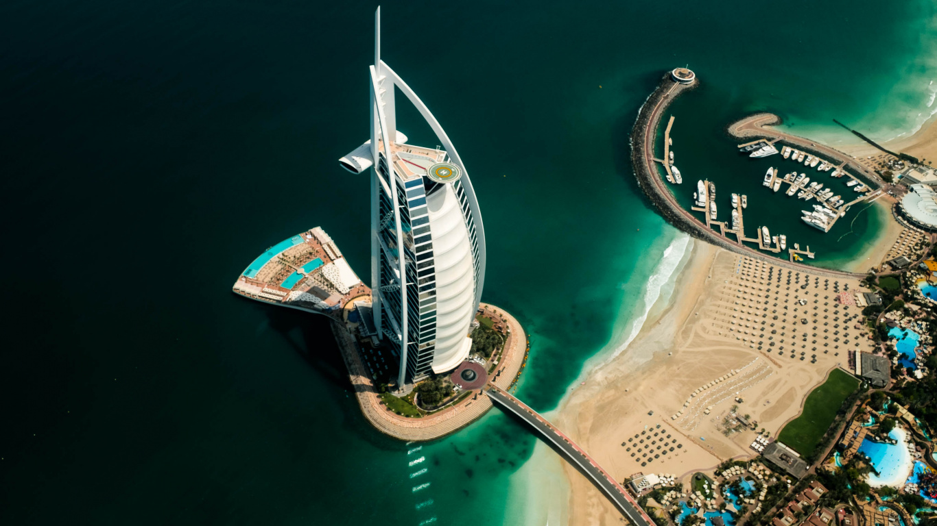 卓美亚Zabeel Saray, 旅行, 城市, 世界, 阿拉伯塔岛 壁纸 1366x768 允许