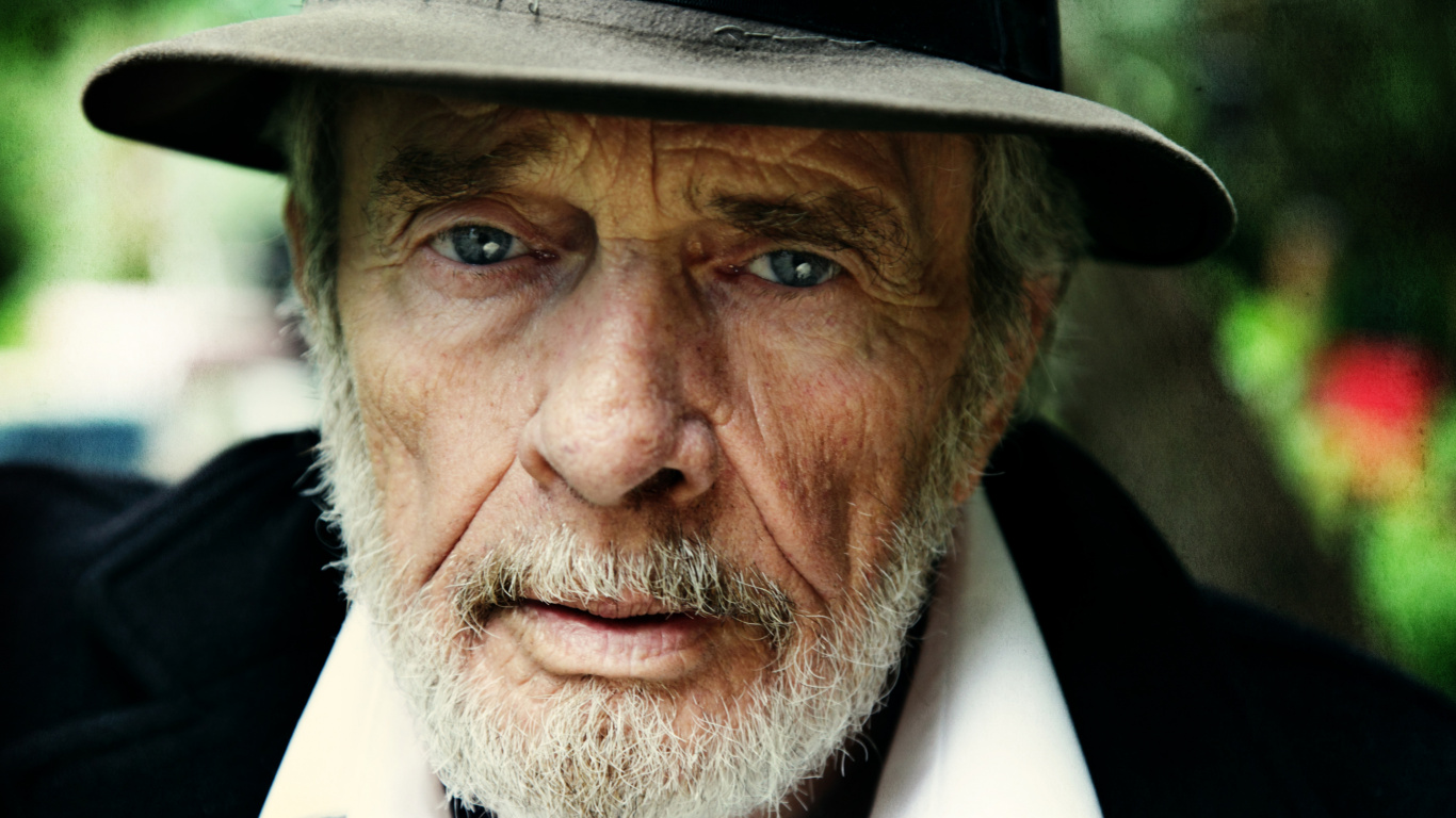 Merle Haggard, Country Music, Facial Hair, Skin, Beard. Wallpaper in 1366x768 Resolution