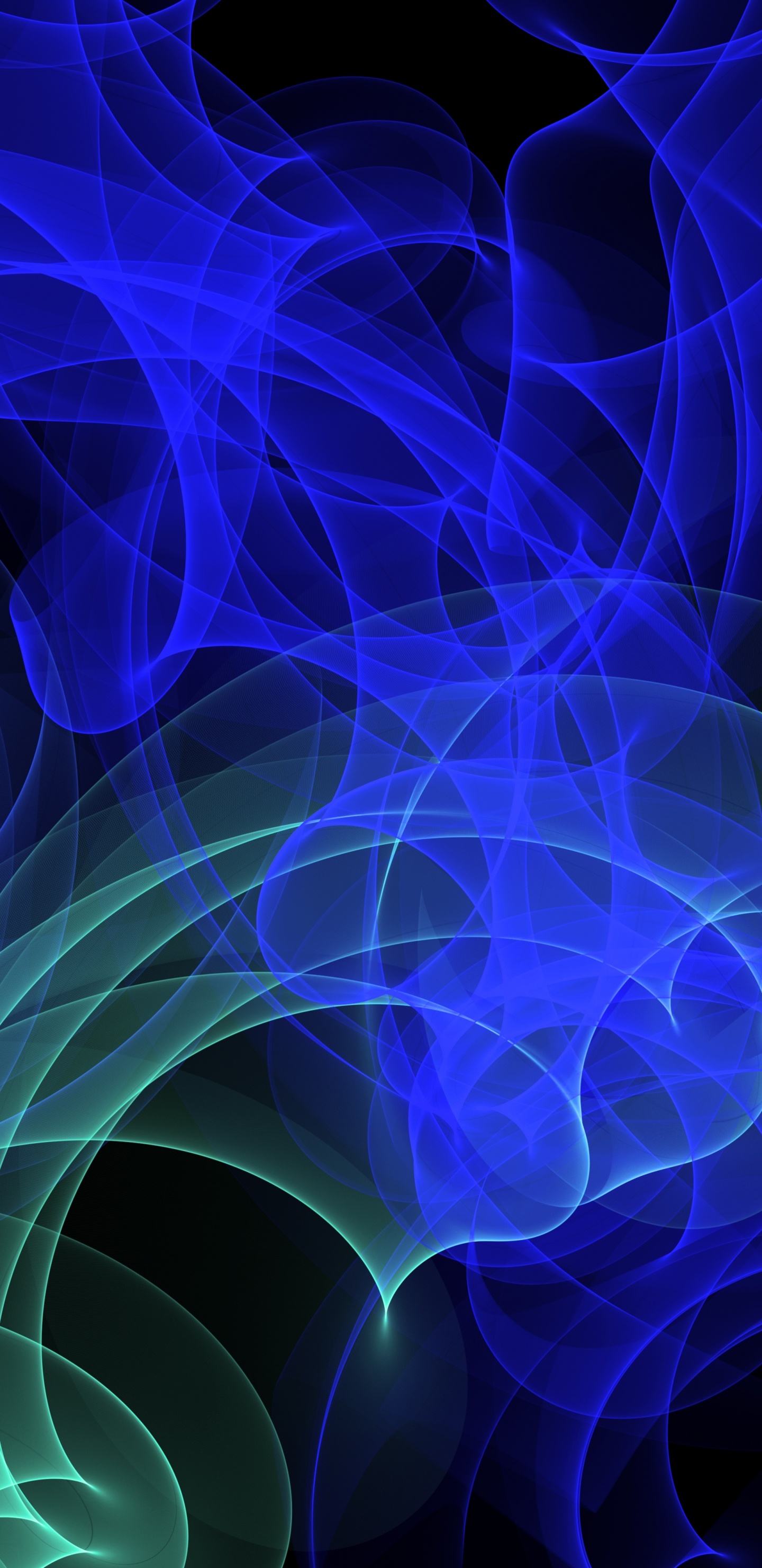 电蓝色的, 分形技术, 光, Azure, 钴蓝色的 壁纸 1440x2960 允许