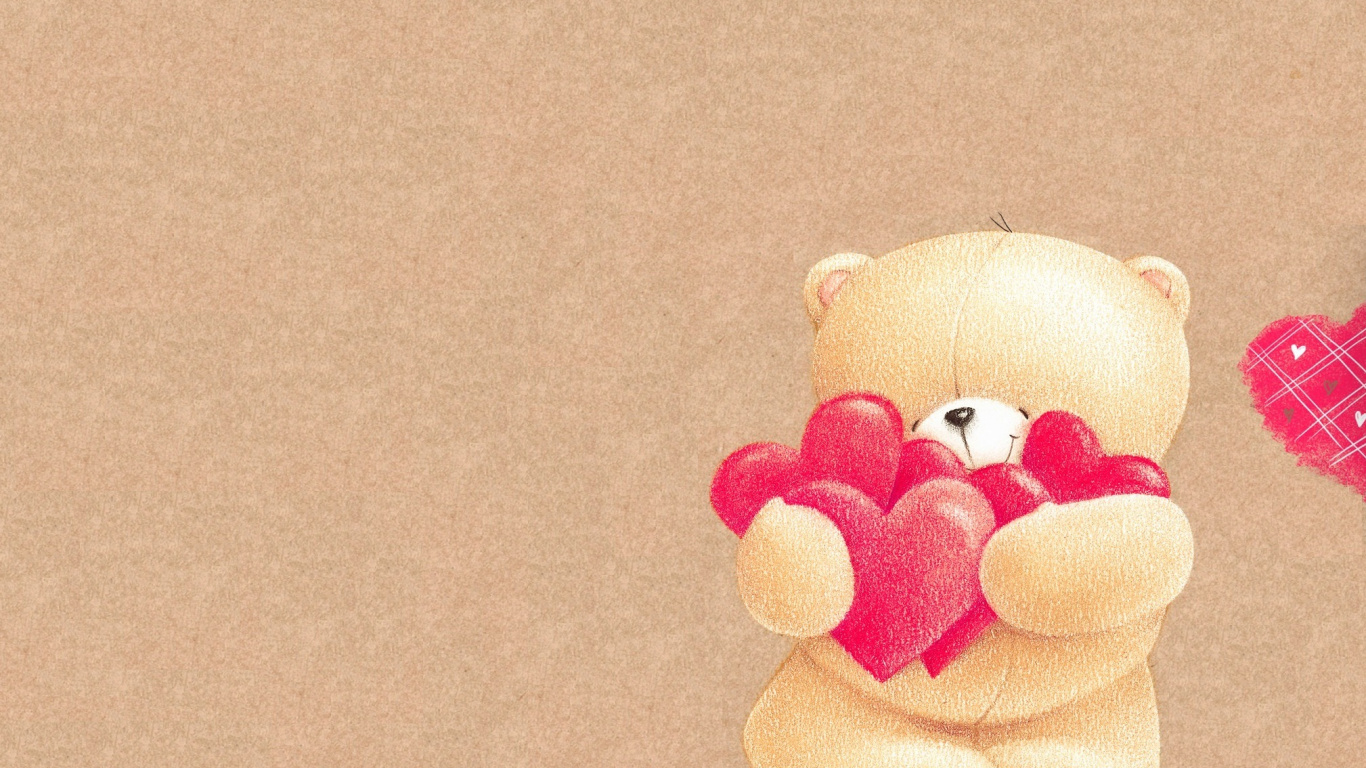 Plush, Teddy Bear, Stuffed Toy, Toy, Bear. Wallpaper in 1366x768 Resolution