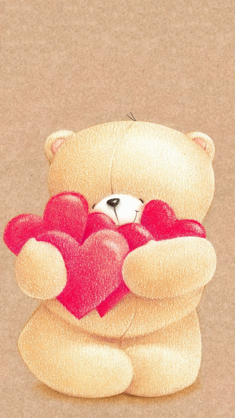 Plush, Teddy Bear, Stuffed Toy, Toy, Bear. Wallpaper in 750x1334 Resolution