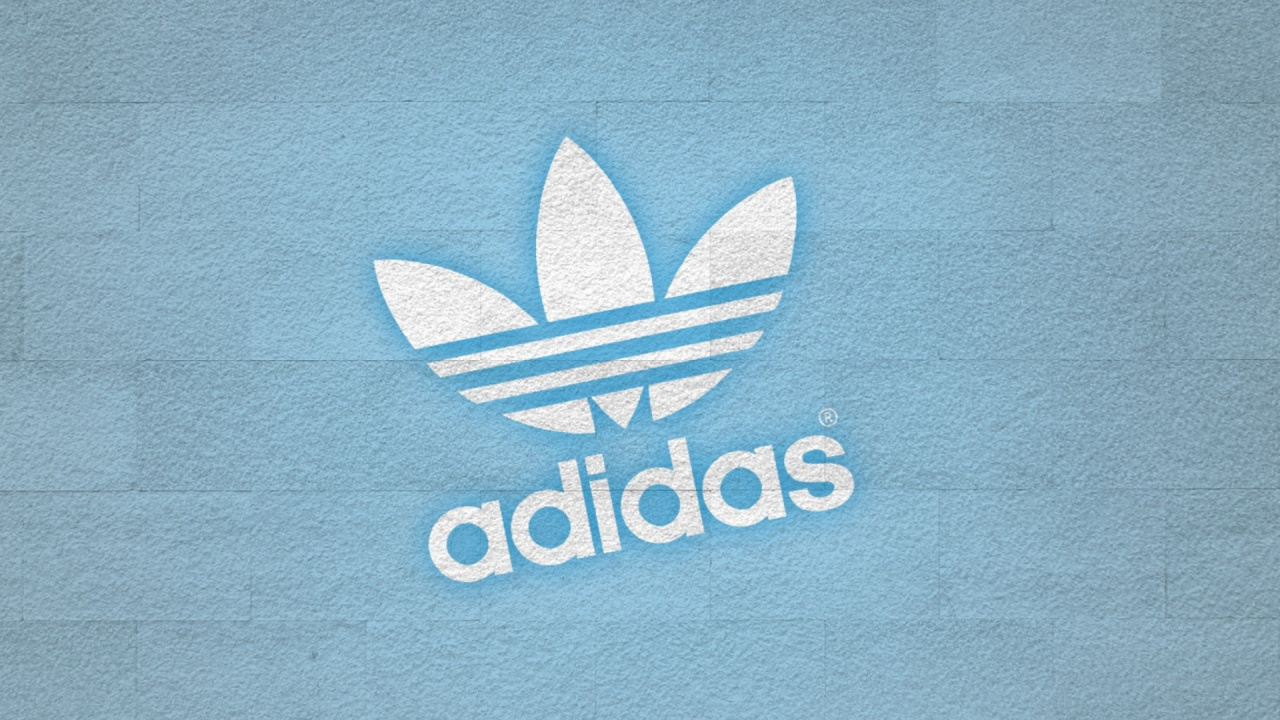 Blau-weißes Adidas-Logo. Wallpaper in 1280x720 Resolution