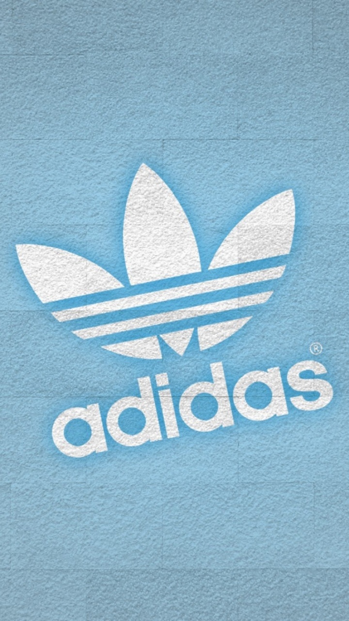 Blau-weißes Adidas-Logo. Wallpaper in 720x1280 Resolution