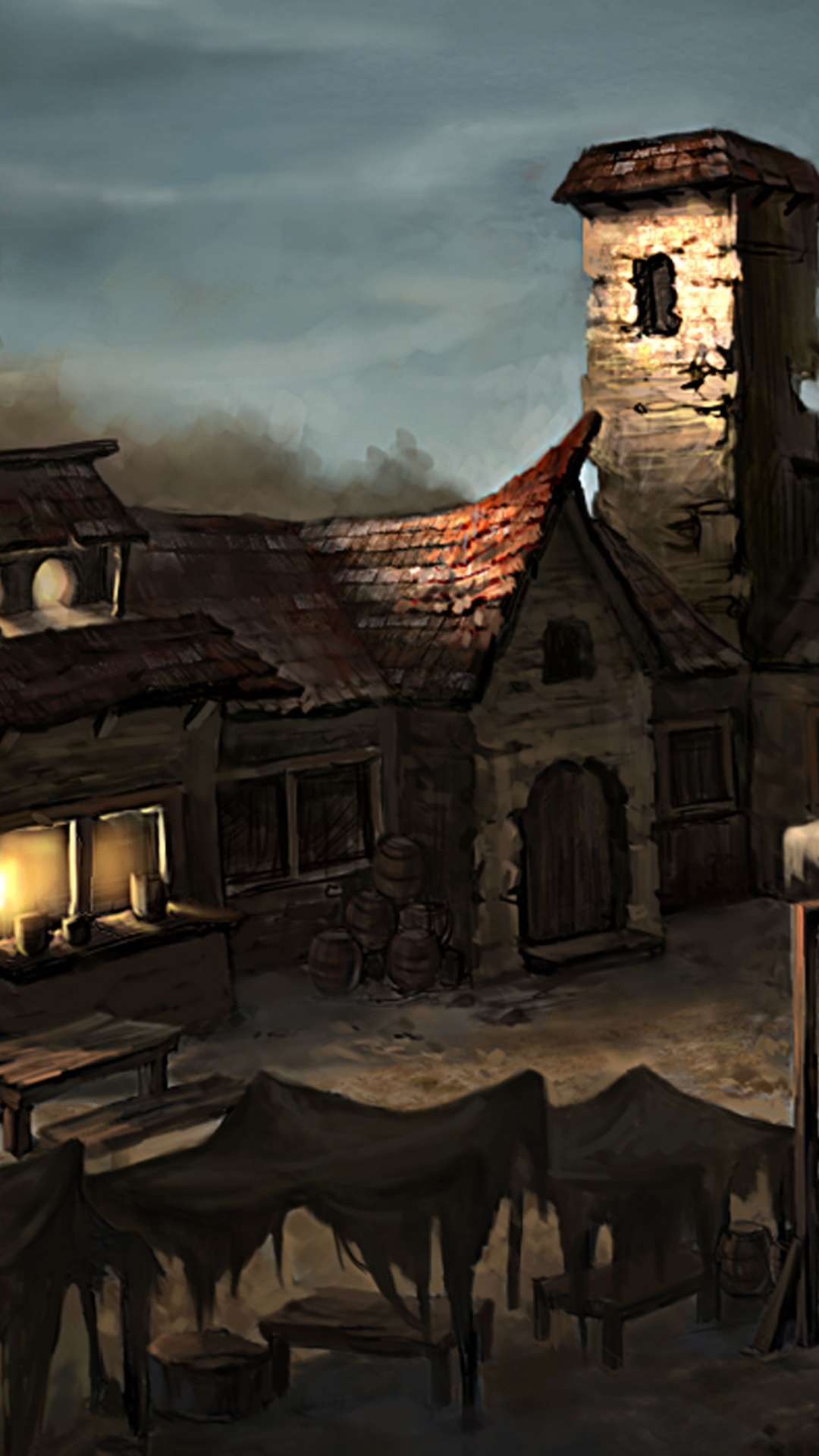 Edificio de Hormigón Marrón y Negro Bajo un Cielo Nublado. Wallpaper in 1080x1920 Resolution