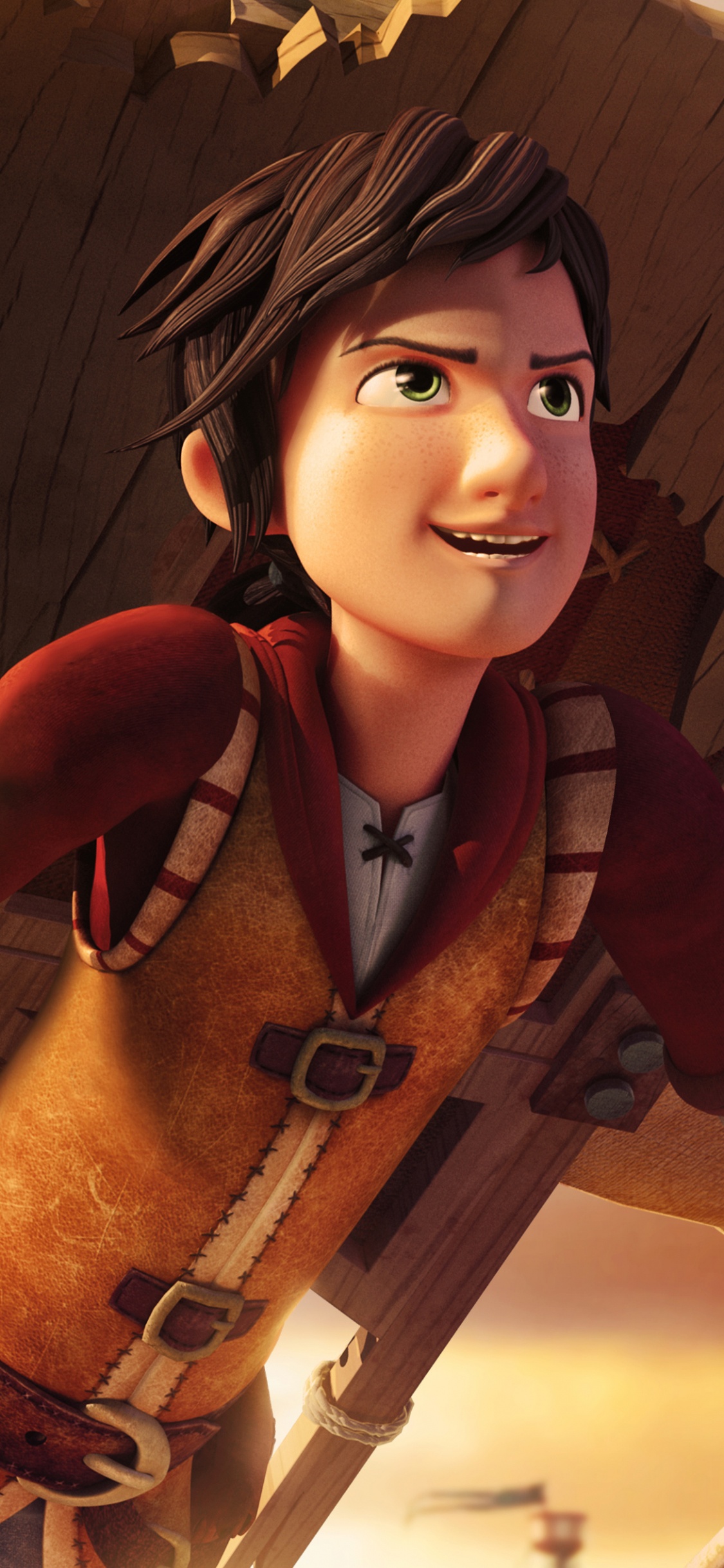 Woman in Brown and White Coat Holding Brown and White Rifle. Wallpaper in 1125x2436 Resolution