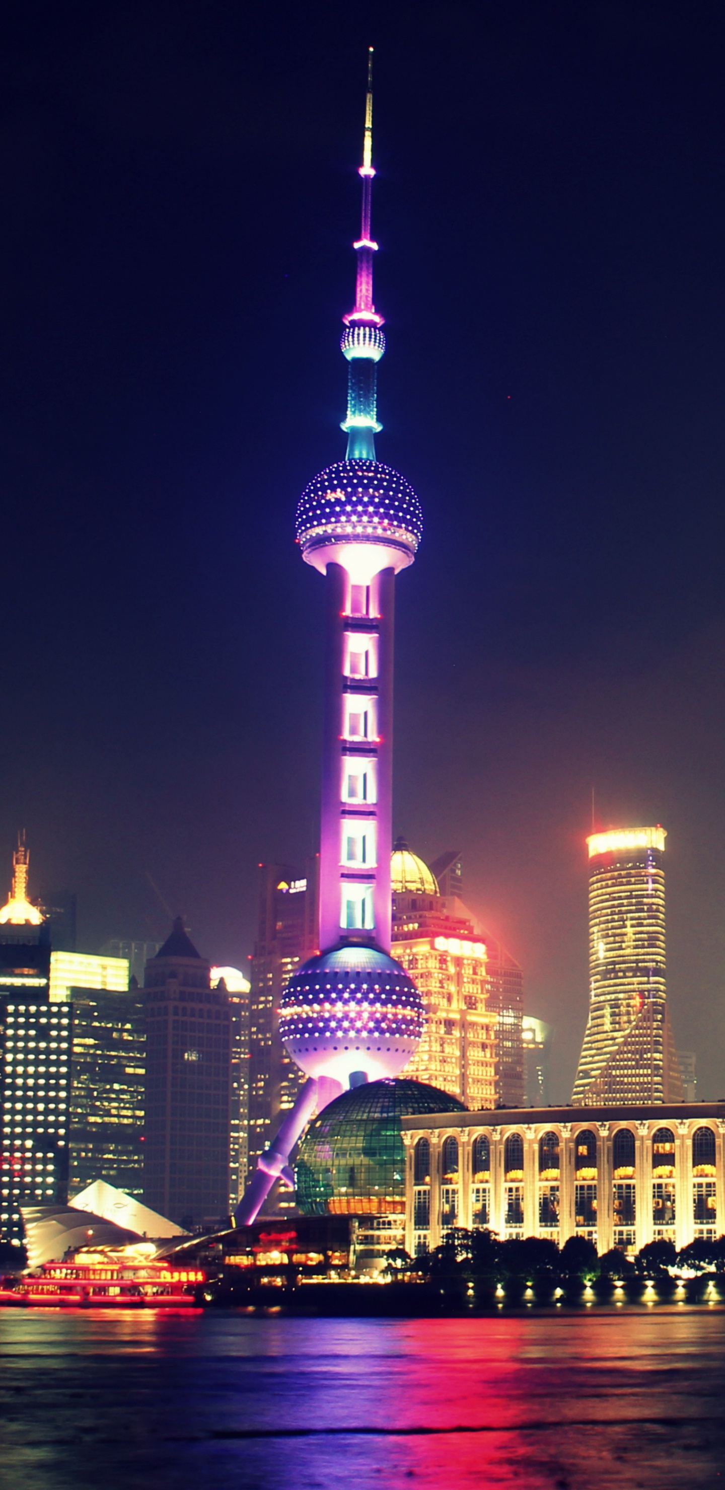 City Skyline During Night Time. Wallpaper in 1440x2960 Resolution