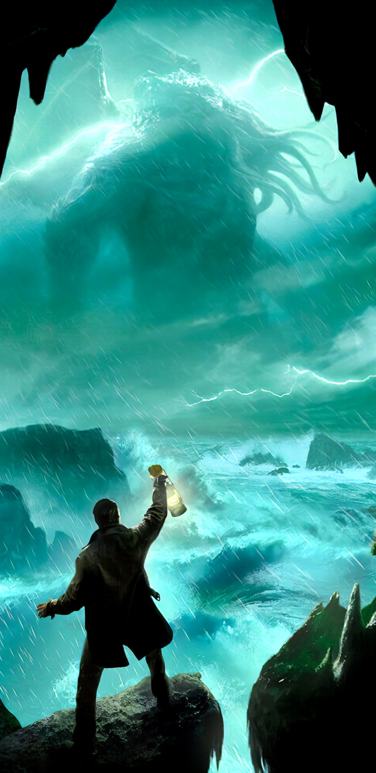 Cthulhu, Cueva, Glaciar de Terreno, la Cueva de Hielo, Cueva Del Mar. Wallpaper in 1440x2960 Resolution