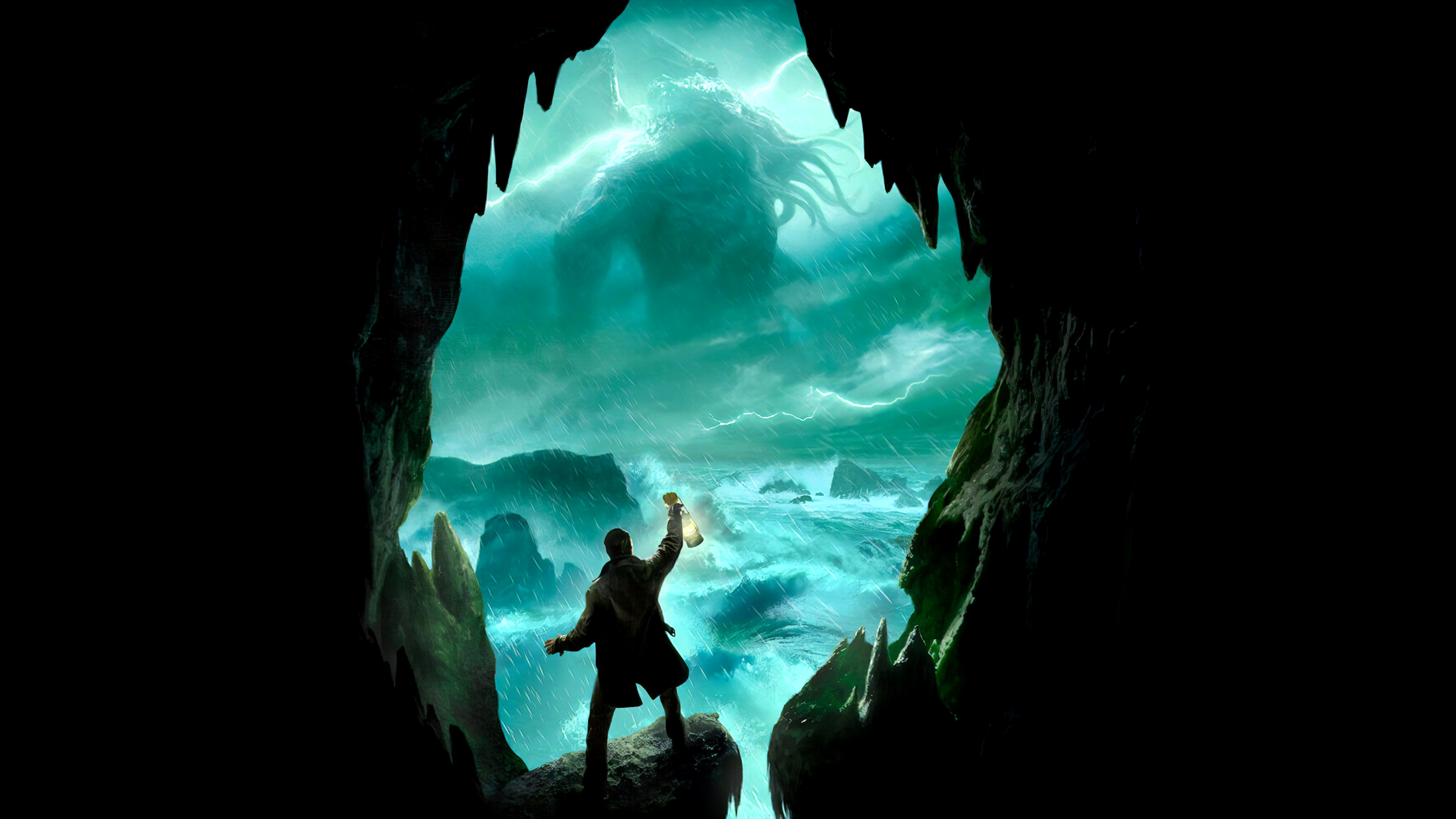 Cthulhu, Cave, Glacial Landform, Ice Cave, Sea Cave. Wallpaper in 3840x2160 Resolution