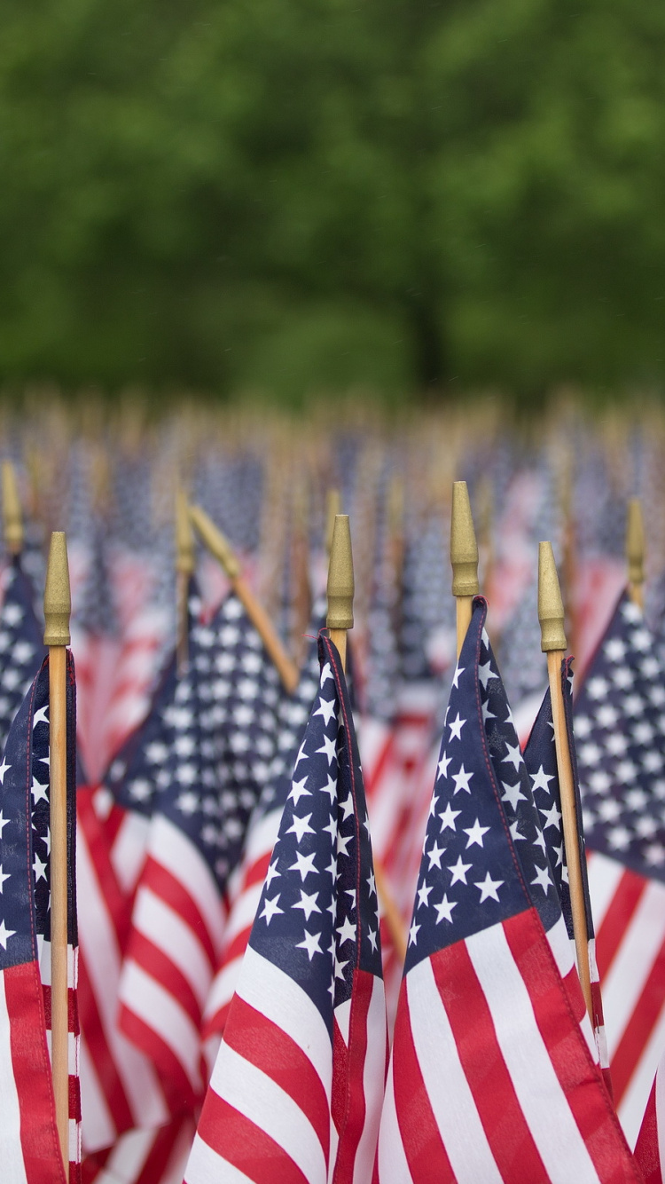 us a Flags in The Field. Wallpaper in 750x1334 Resolution