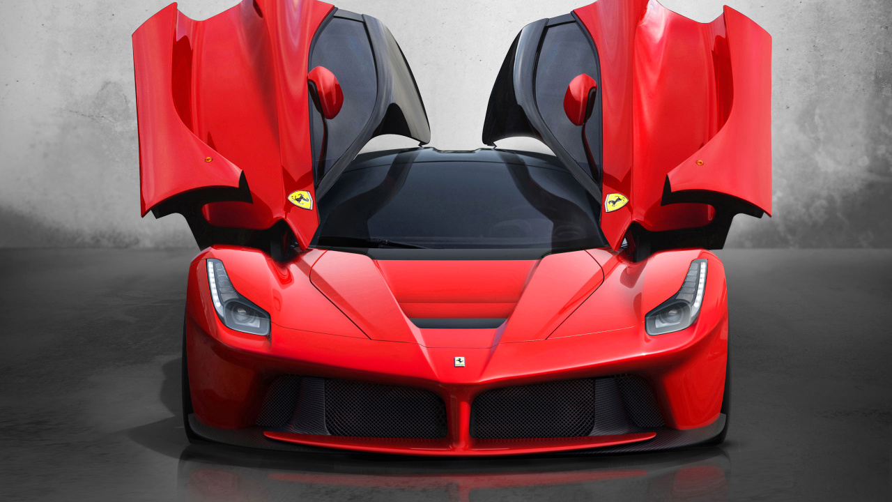 Red and Black Lamborghini Aventador. Wallpaper in 1280x720 Resolution