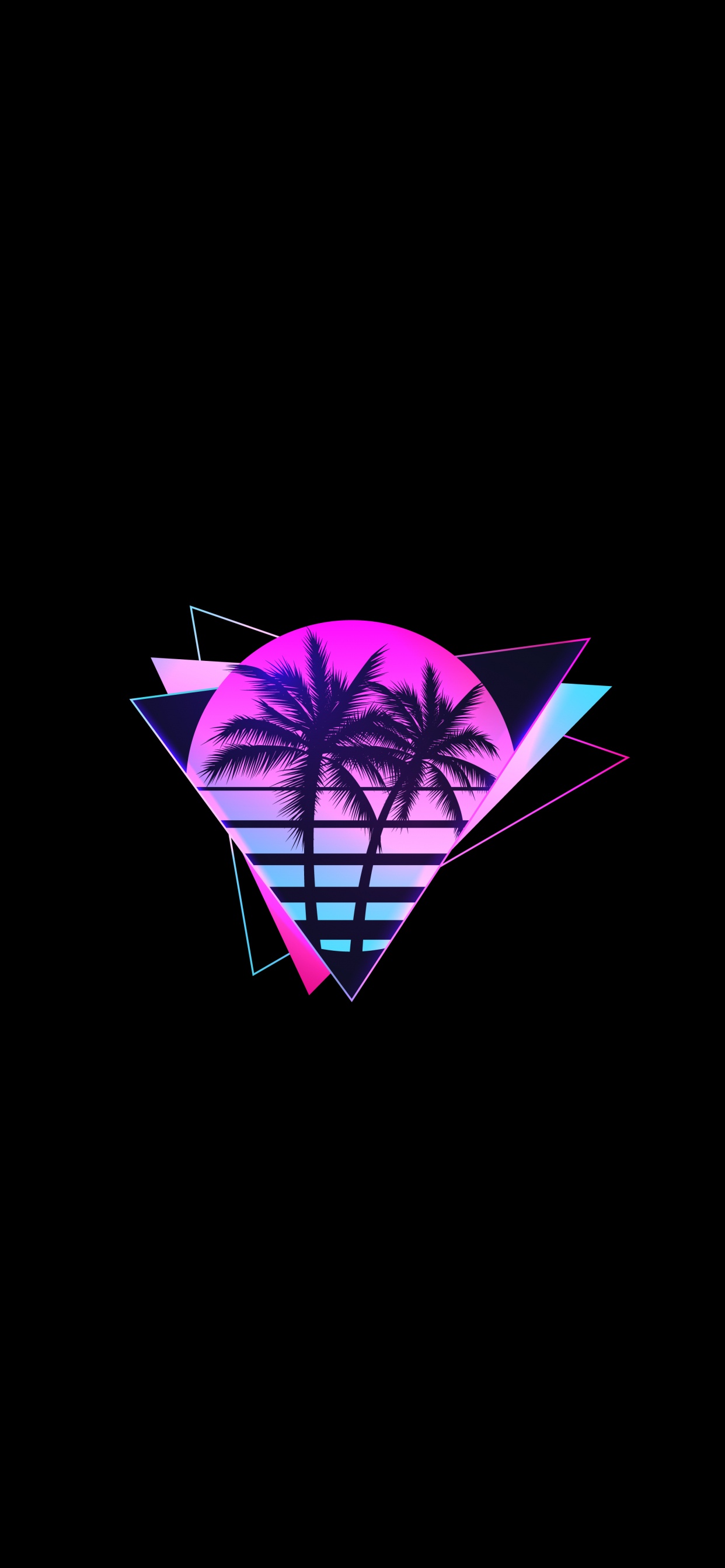 三角形, Synthwave, 紫色的, 紫罗兰色, 品红色 壁纸 1242x2688 允许