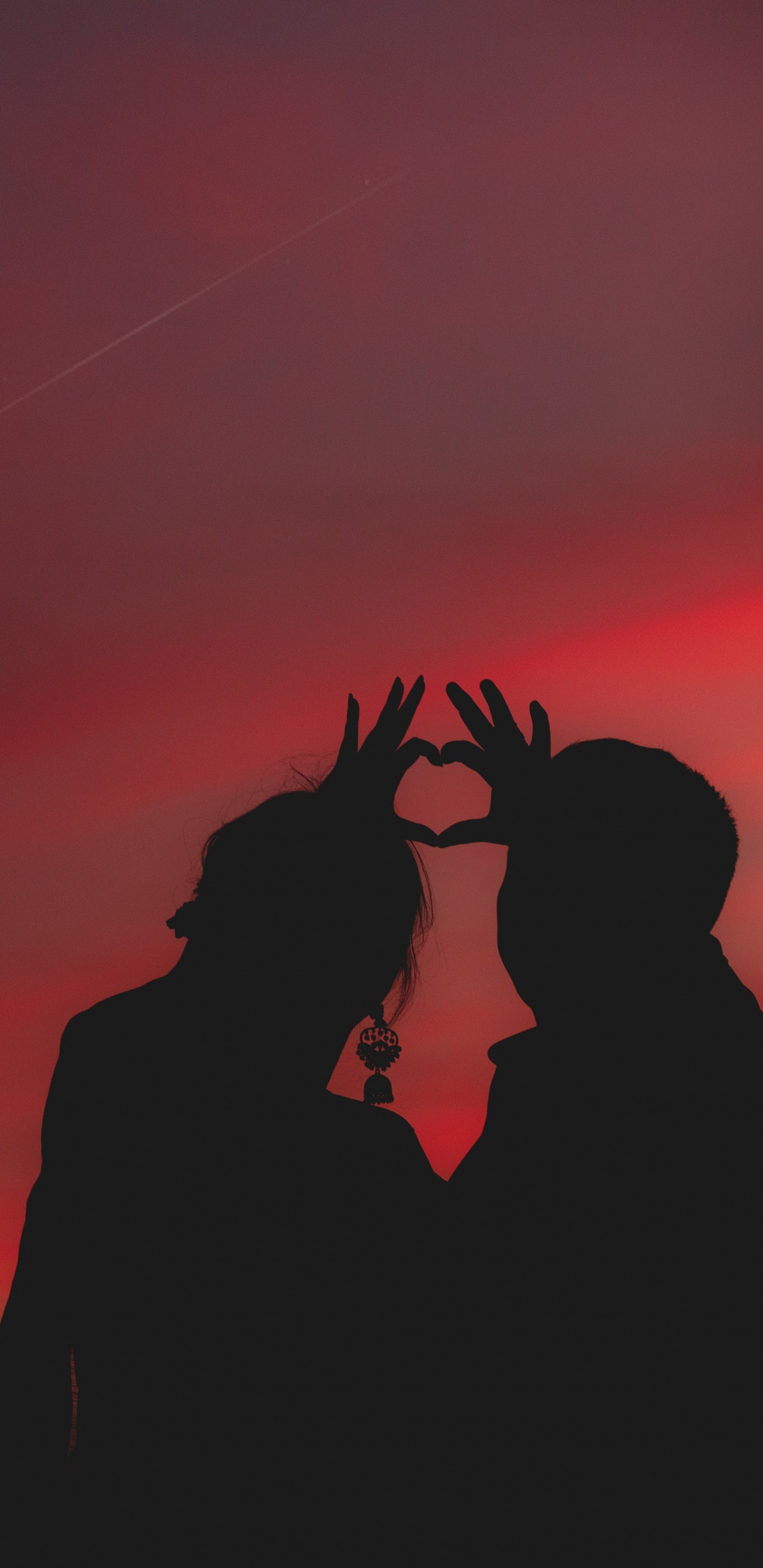 Silhouette, Red, Amour, Personnage de Fiction, Psychologie. Wallpaper in 1440x2960 Resolution