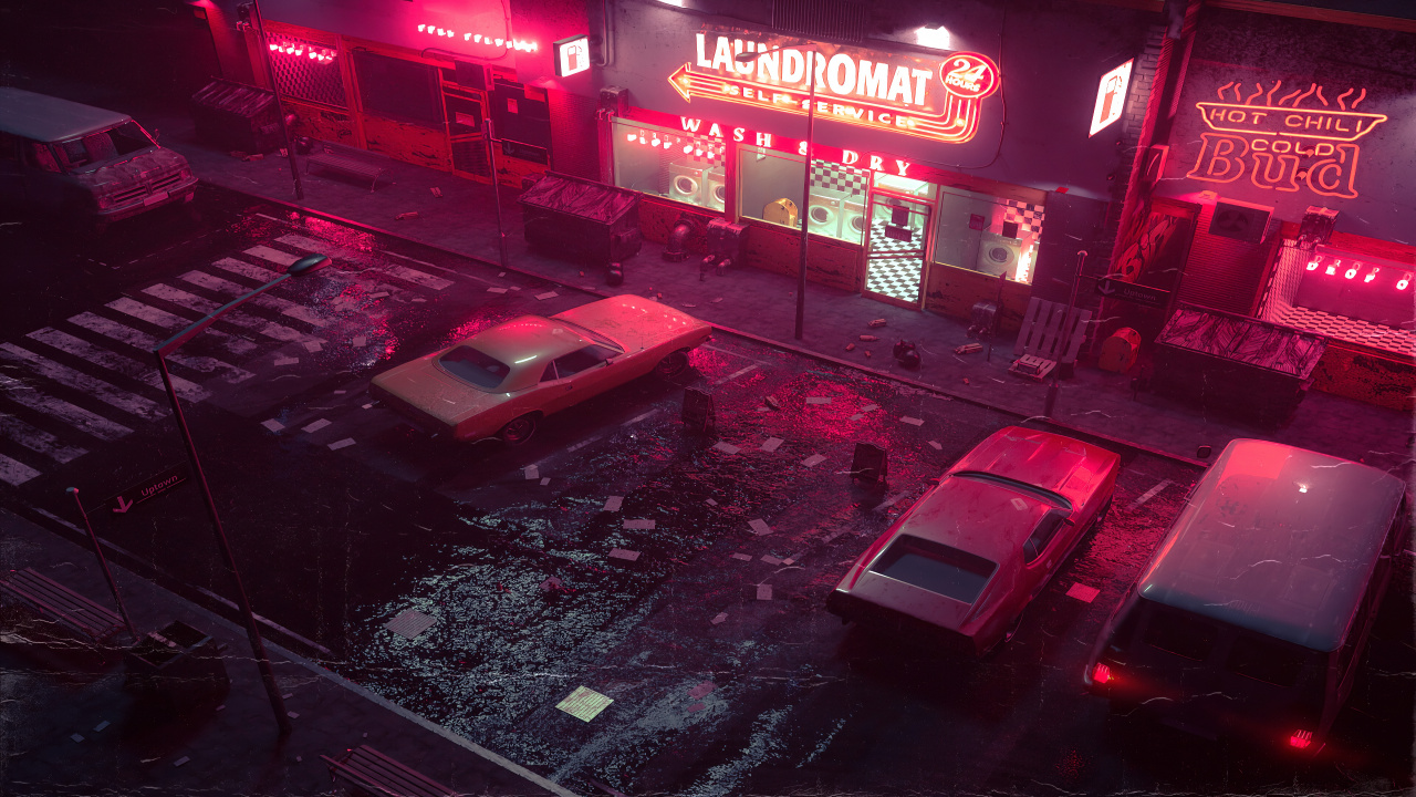 Night Neon Car, Cars, Night, Neon, Graphics. Wallpaper in 1280x720 Resolution