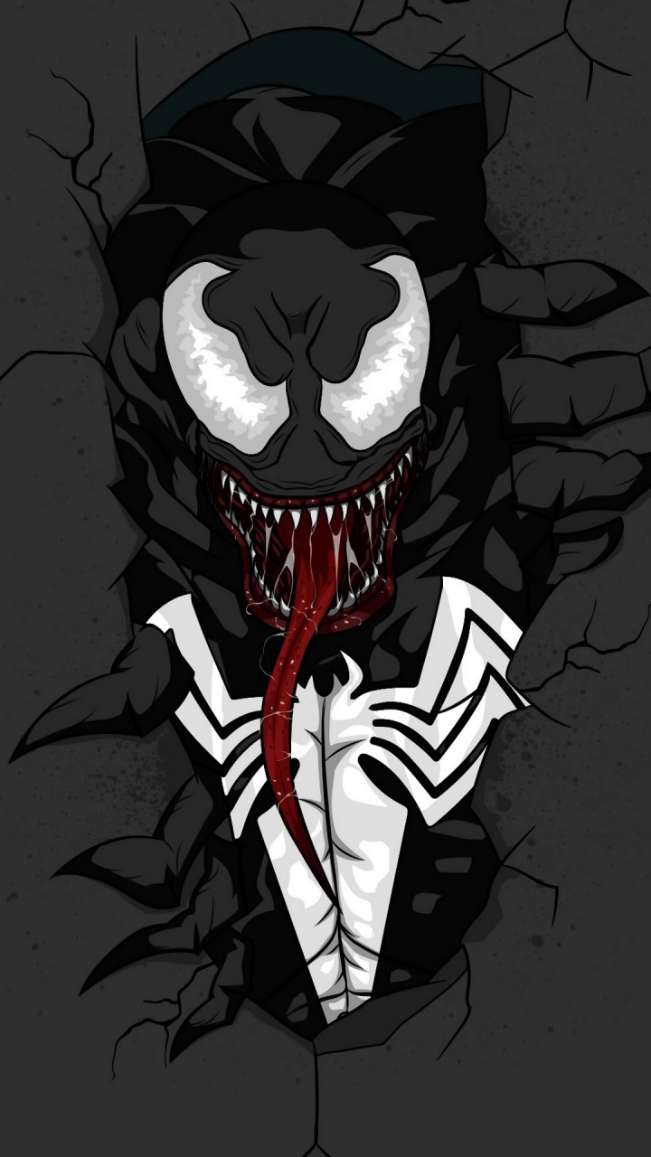 Art, Venom, Xiaomi, Spider-man, Gesture. Wallpaper in 720x1280 Resolution