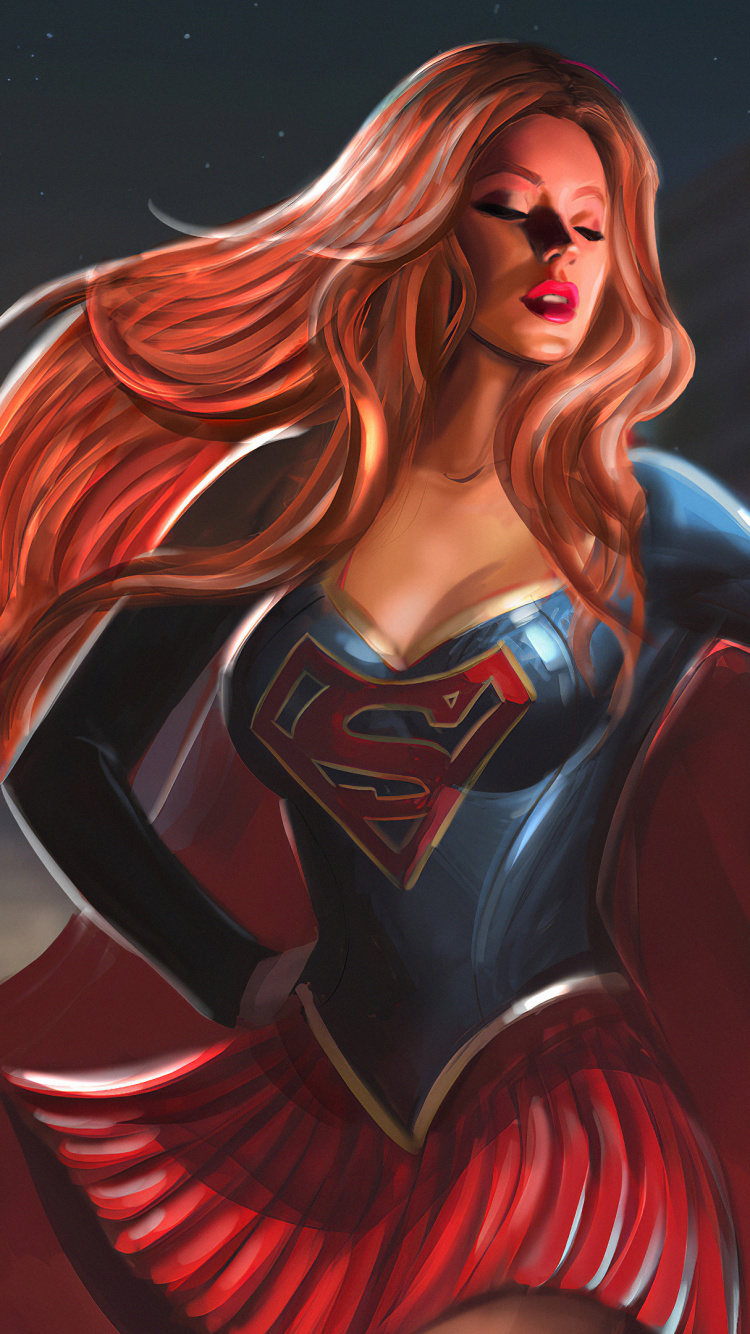 Frau im Schwarzen Und Roten Kleid Anime-Charakter. Wallpaper in 750x1334 Resolution