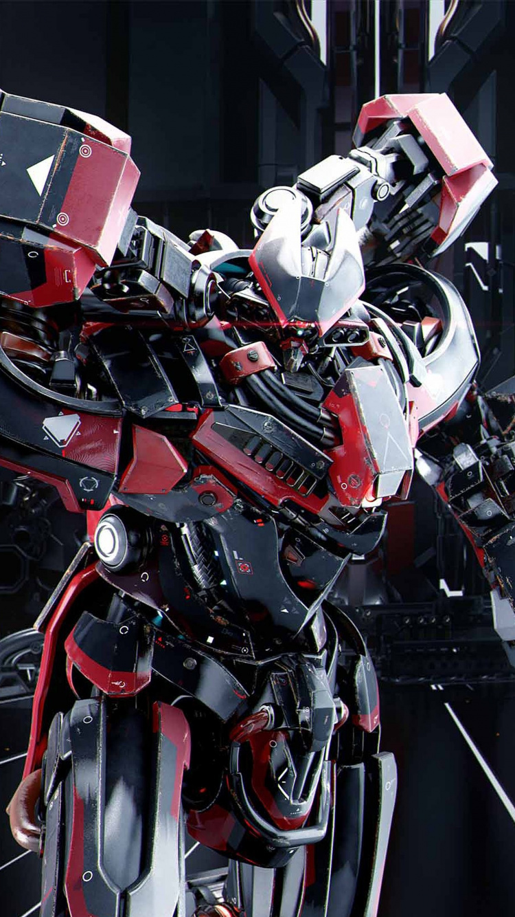 Rotes Und Schwarzes Motorrad Auf Dem Parkplatz Geparkt. Wallpaper in 750x1334 Resolution