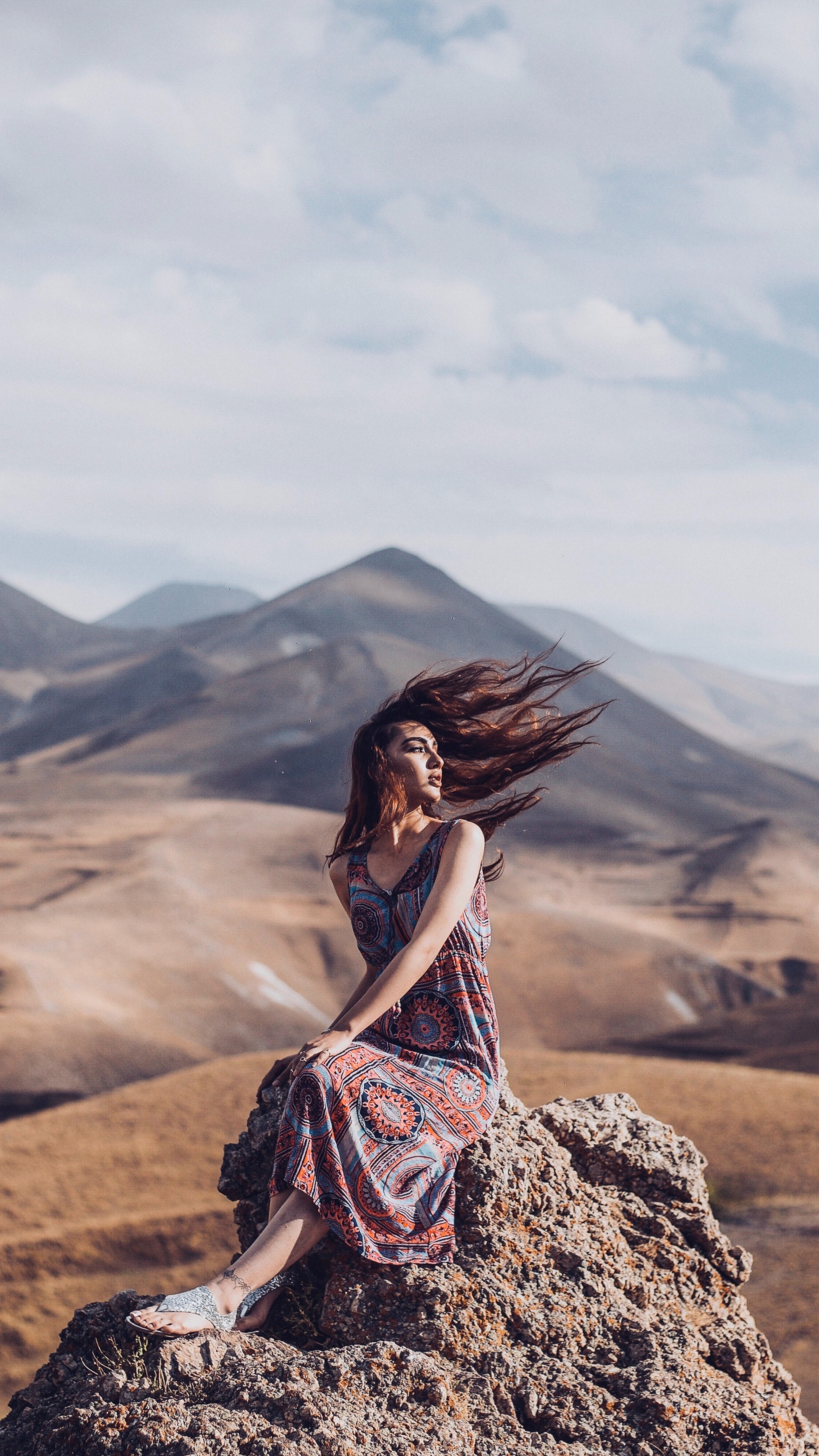 梦想, 多山的地貌, Wadi, 荒地, 木 壁纸 1440x2560 允许