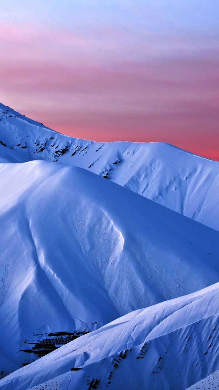 Montaña, Nieve, Paisaje Natural, Pendiente, Capa de Hielo. Wallpaper in 720x1280 Resolution