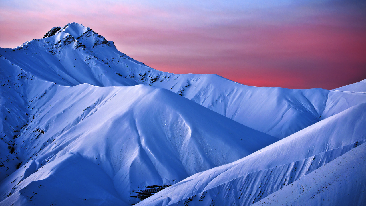 Mountain, Landscape, Snow, Cloud, Natural Landscape. Wallpaper in 1280x720 Resolution