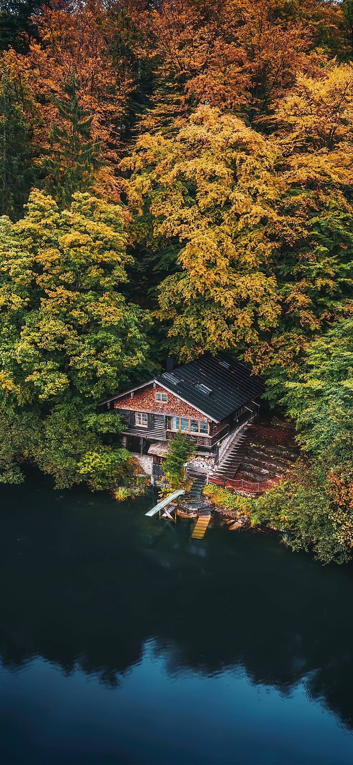 Reflection, Water, Plant, Building, Natural Landscape. Wallpaper in 1125x2436 Resolution