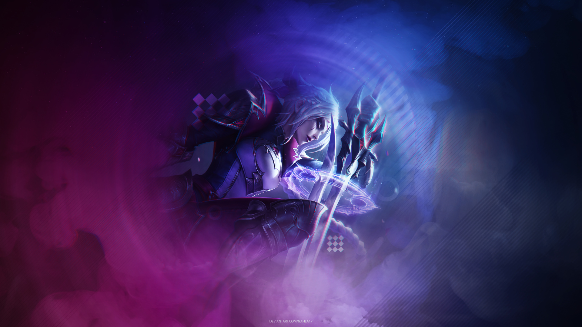 Bataille Reine Diana, Purple, Art, Gaz, Obscurité. Wallpaper in 1920x1080 Resolution