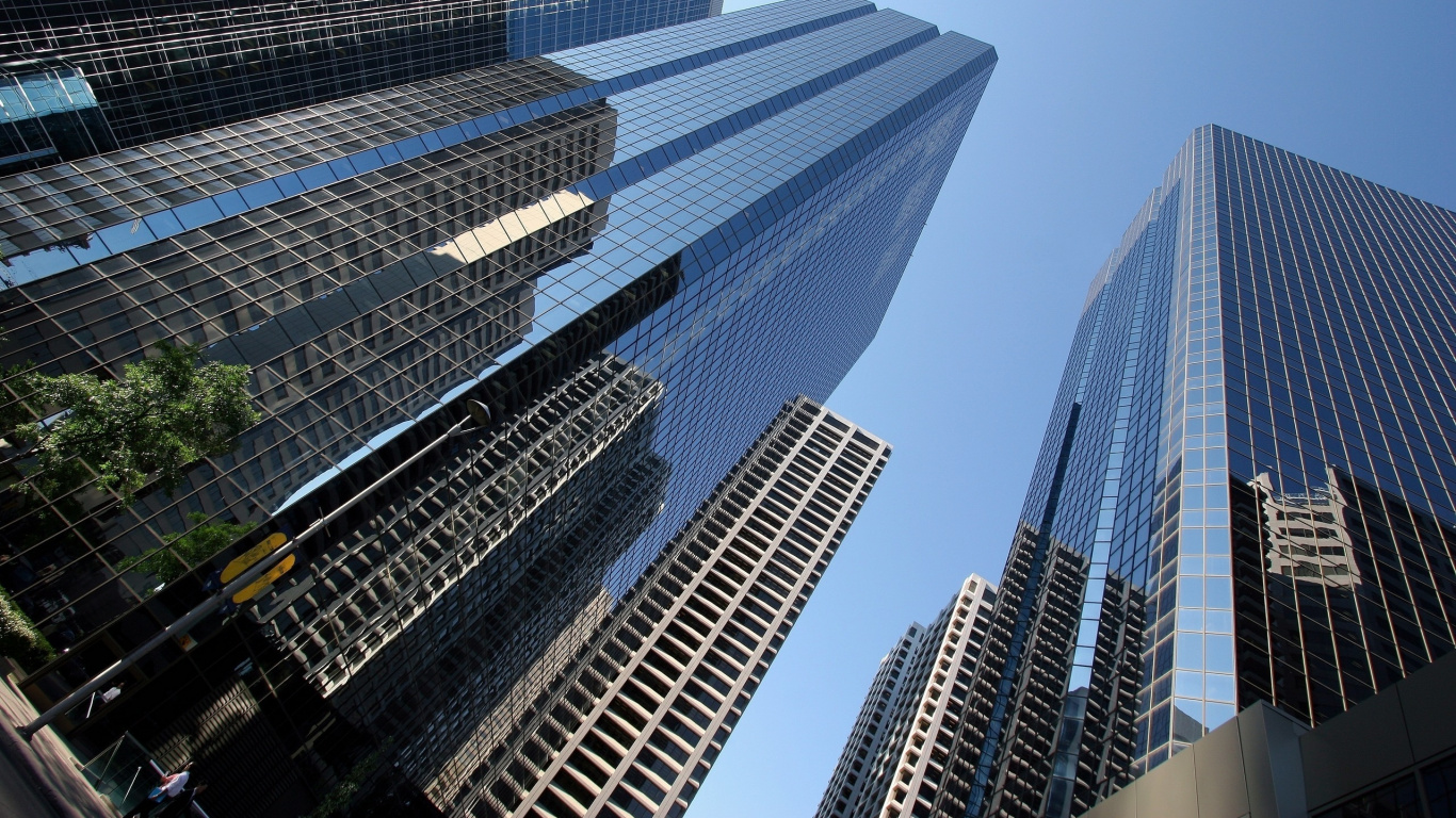 Low Angle Photography of High Rise Buildings. Wallpaper in 1366x768 Resolution