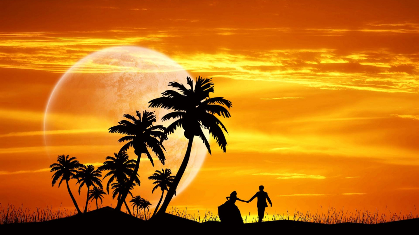 Lienzo, Óleo, Cartel, Arte, La Gente en la Naturaleza. Wallpaper in 1366x768 Resolution