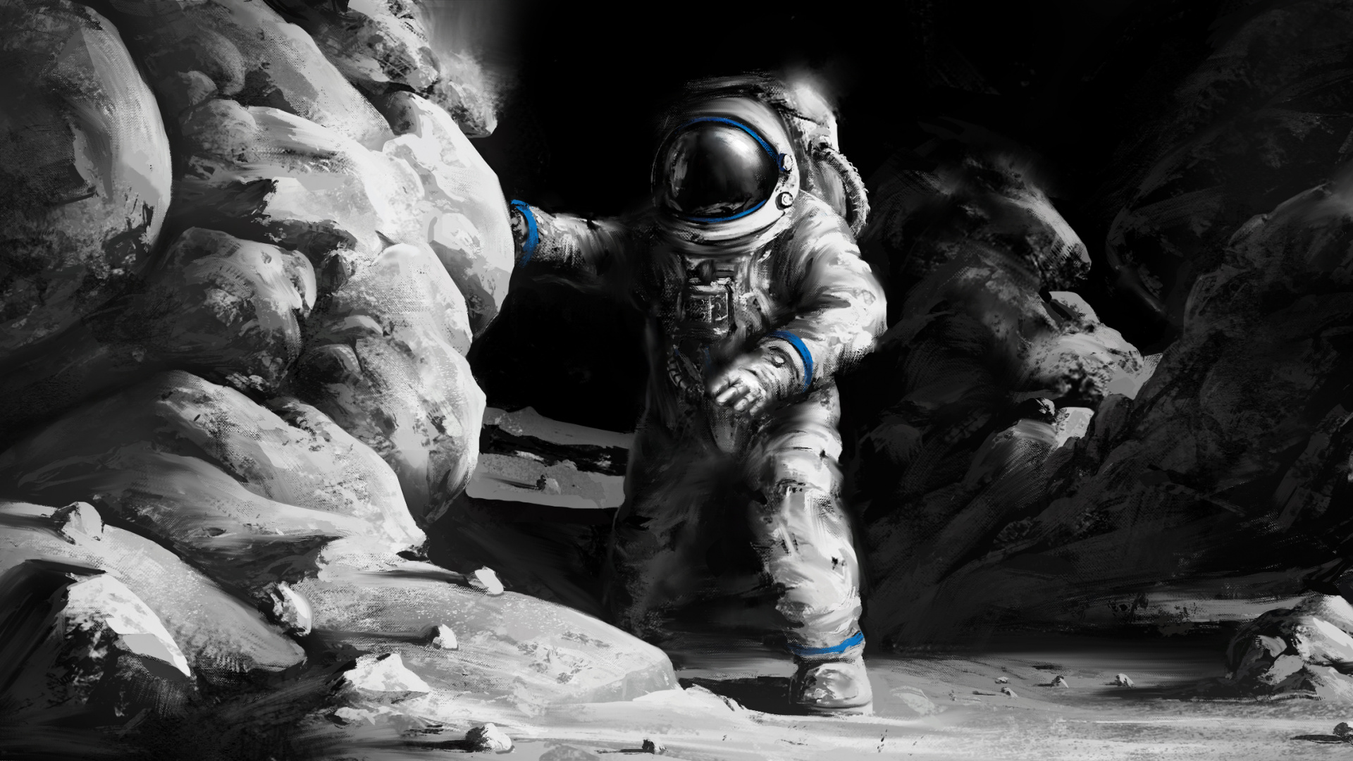 Photo en Niveaux de Gris D'un Homme Portant un Casque et Des Lunettes. Wallpaper in 1920x1080 Resolution