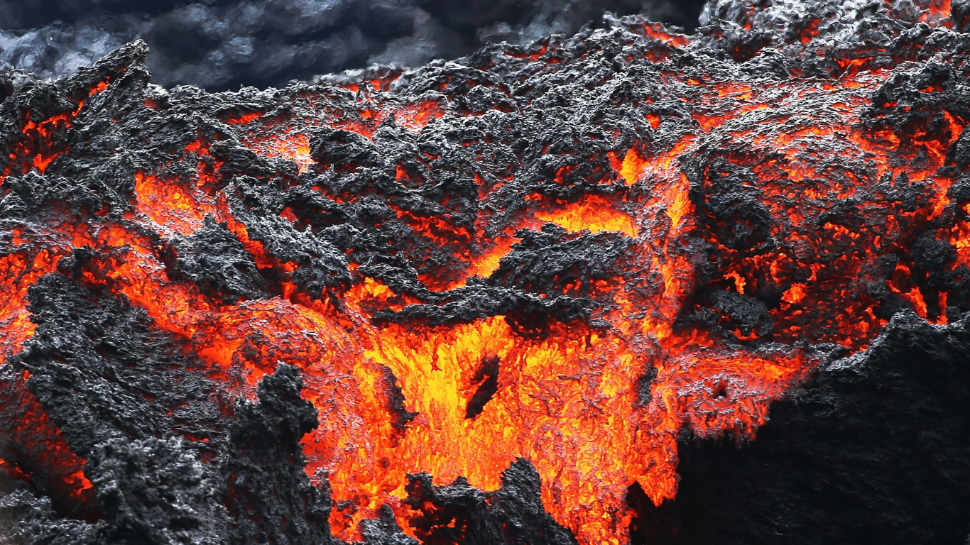 Orange and Black Abstract Painting. Wallpaper in 1366x768 Resolution