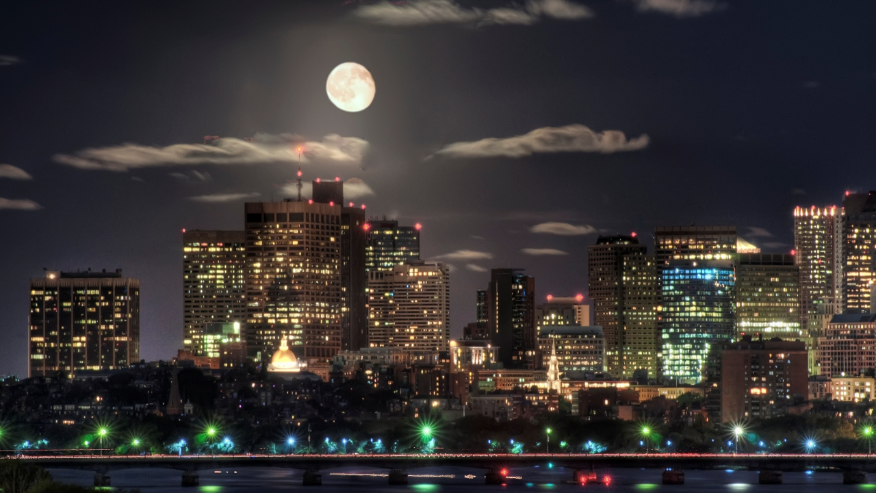 City Skyline During Night Time. Wallpaper in 1280x720 Resolution