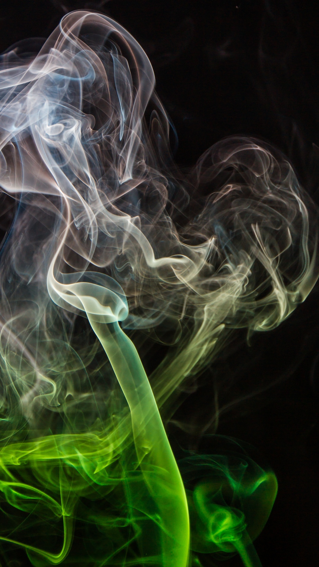 Ilustración de Humo Verde y Azul. Wallpaper in 1080x1920 Resolution