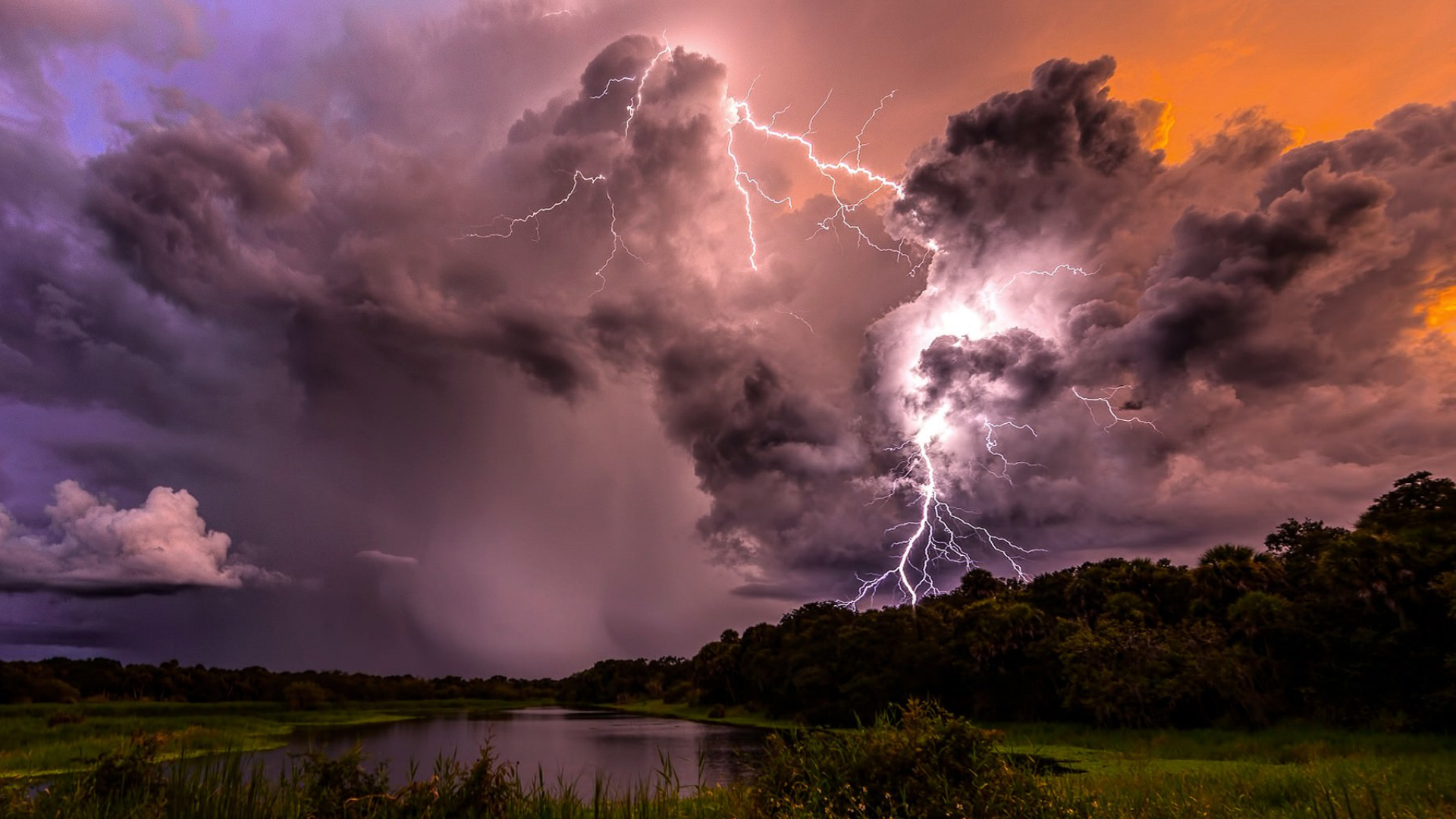 雷雨, 风暴, 性质, 闪电, 积云 壁纸 1920x1080 允许