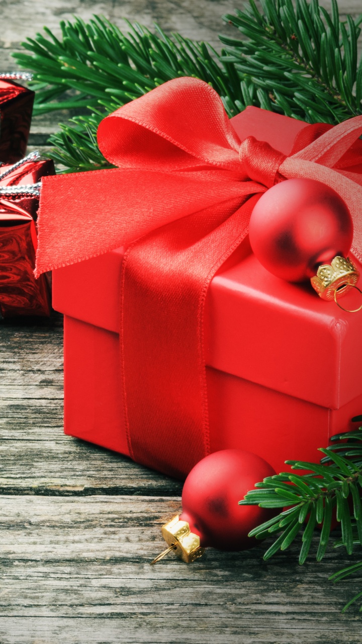 Cadeau, Cadeau de Noël, Le Jour De Noël, Red, Décoration de Noël. Wallpaper in 720x1280 Resolution