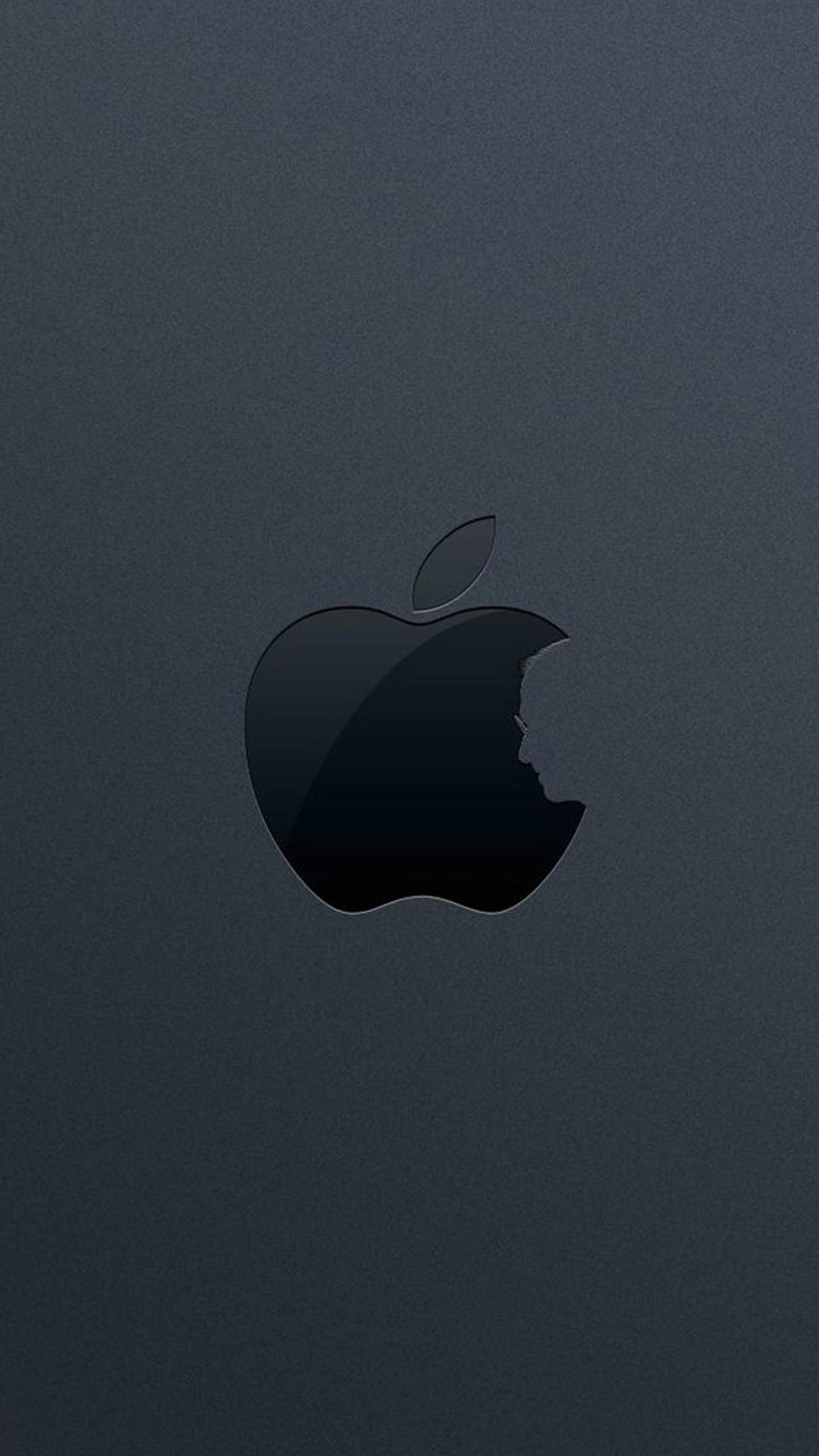 Logo Pomme Sur Surface Grise. Wallpaper in 1440x2560 Resolution
