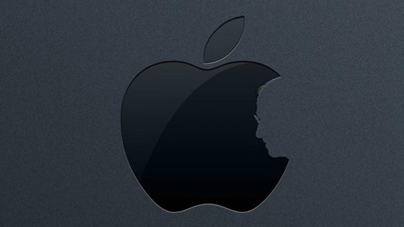 Apple, 黑色的, 气氛, 剪影, Crescent 壁纸 1366x768 允许