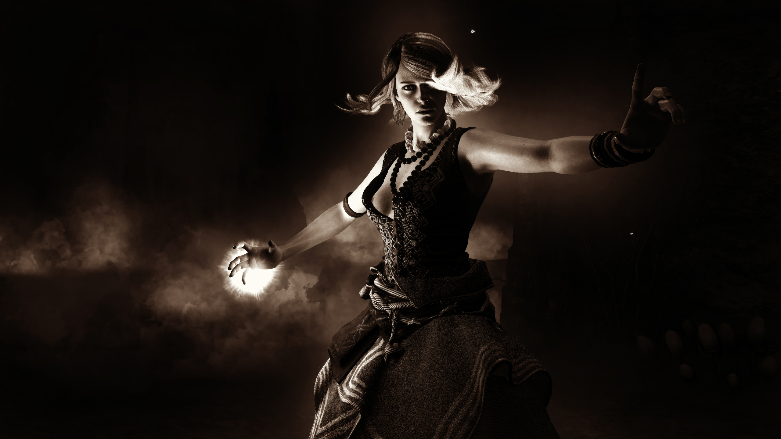 巫师3野生猎, Ciri, 杰洛特利维亚, 黑色的, 跳舞 壁纸 2560x1440 允许