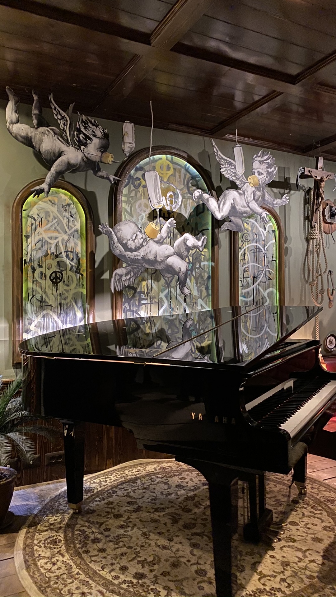 Interior Design, Unbreakable, Flowerpot, Musical Instrument, Ceiling. Wallpaper in 1080x1920 Resolution