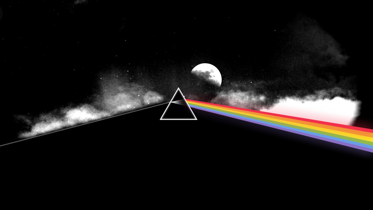 el Lado Oscuro de la Luna, Pink Floyd, Luz, Ambiente, Espacio. Wallpaper in 1280x720 Resolution