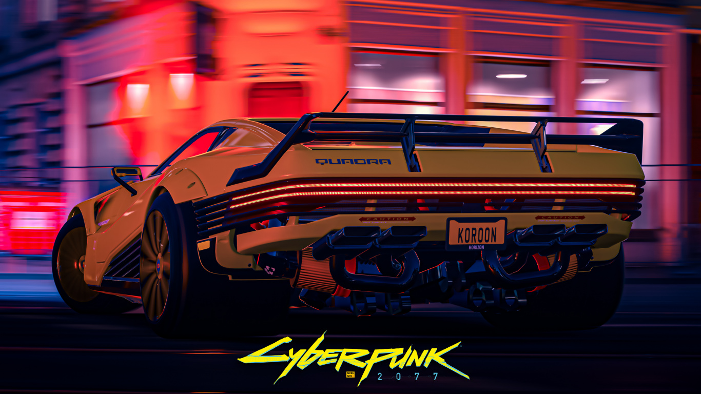 Cyberpunk, Cyberpunk 2077, Cyberpunk 2020, Sportwagen, König. Wallpaper in 1366x768 Resolution