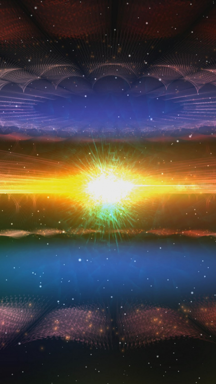 Lumières Bleues et Vertes Sur Une Pièce Sombre. Wallpaper in 750x1334 Resolution