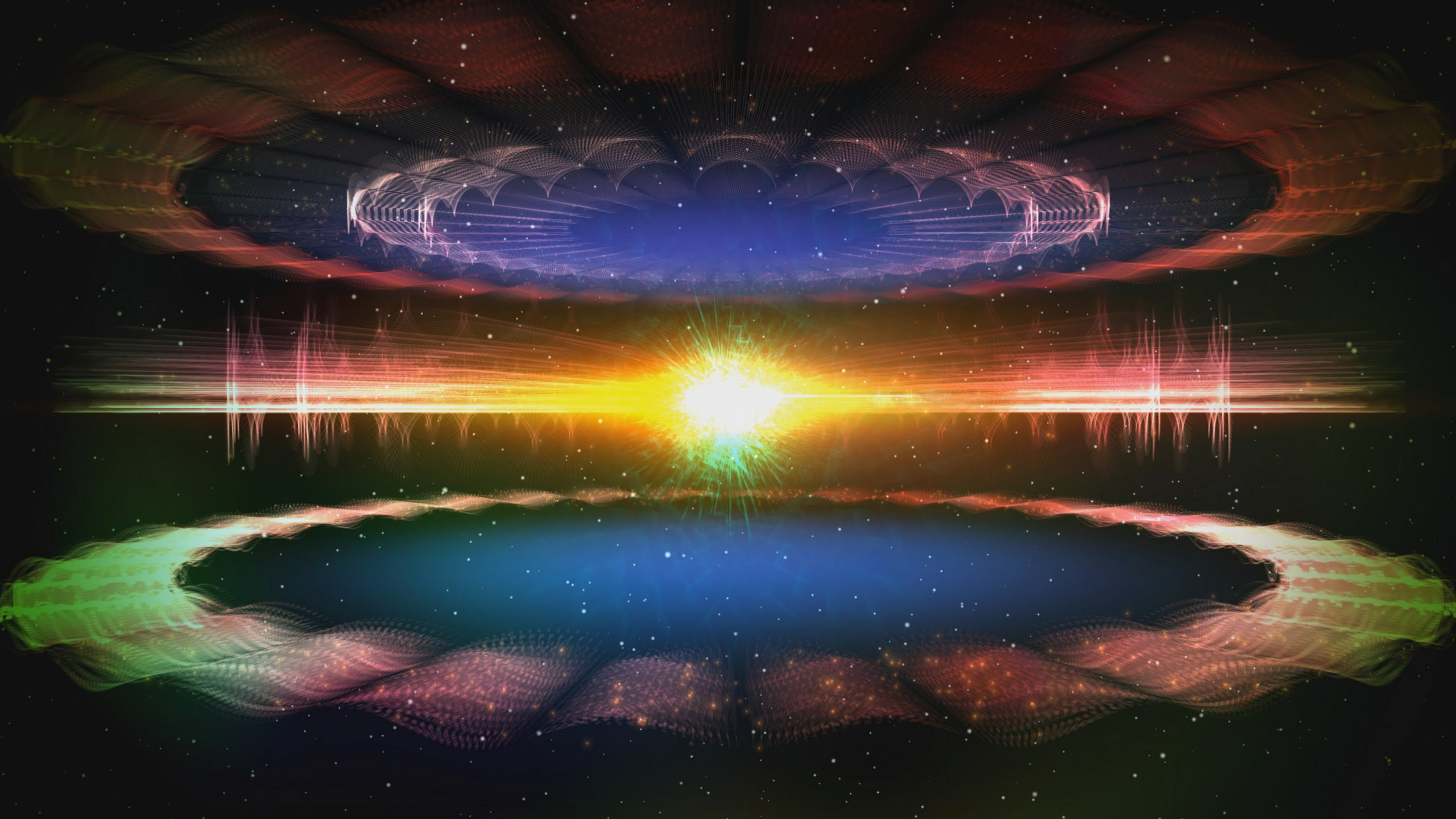 反射, 空间, 宇宙, 圆圈, Youtube上的 壁纸 2560x1440 允许