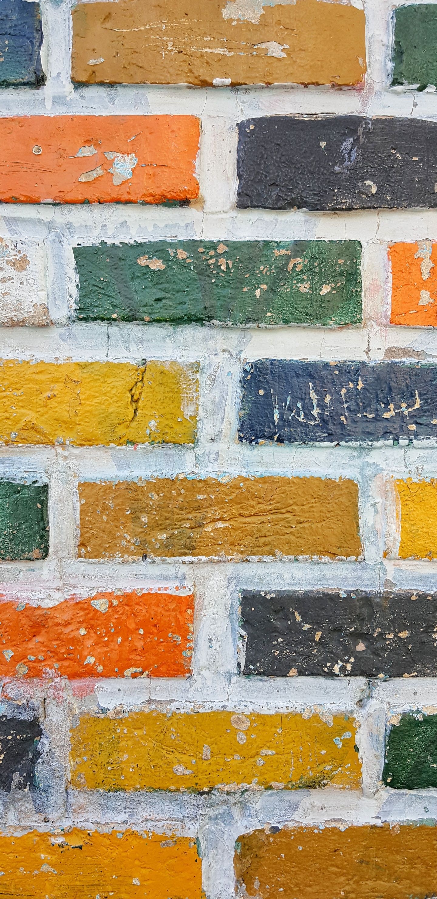 砖, 橙色, 黄色的, 砌砖, 矩形 壁纸 1440x2960 允许