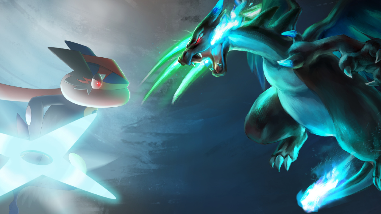 Illustration de Dragon Bleu et Blanc. Wallpaper in 1280x720 Resolution