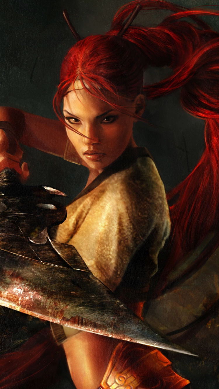 Frau im Braunen Mantel Mit Einem Runden Tellergemälde. Wallpaper in 750x1334 Resolution