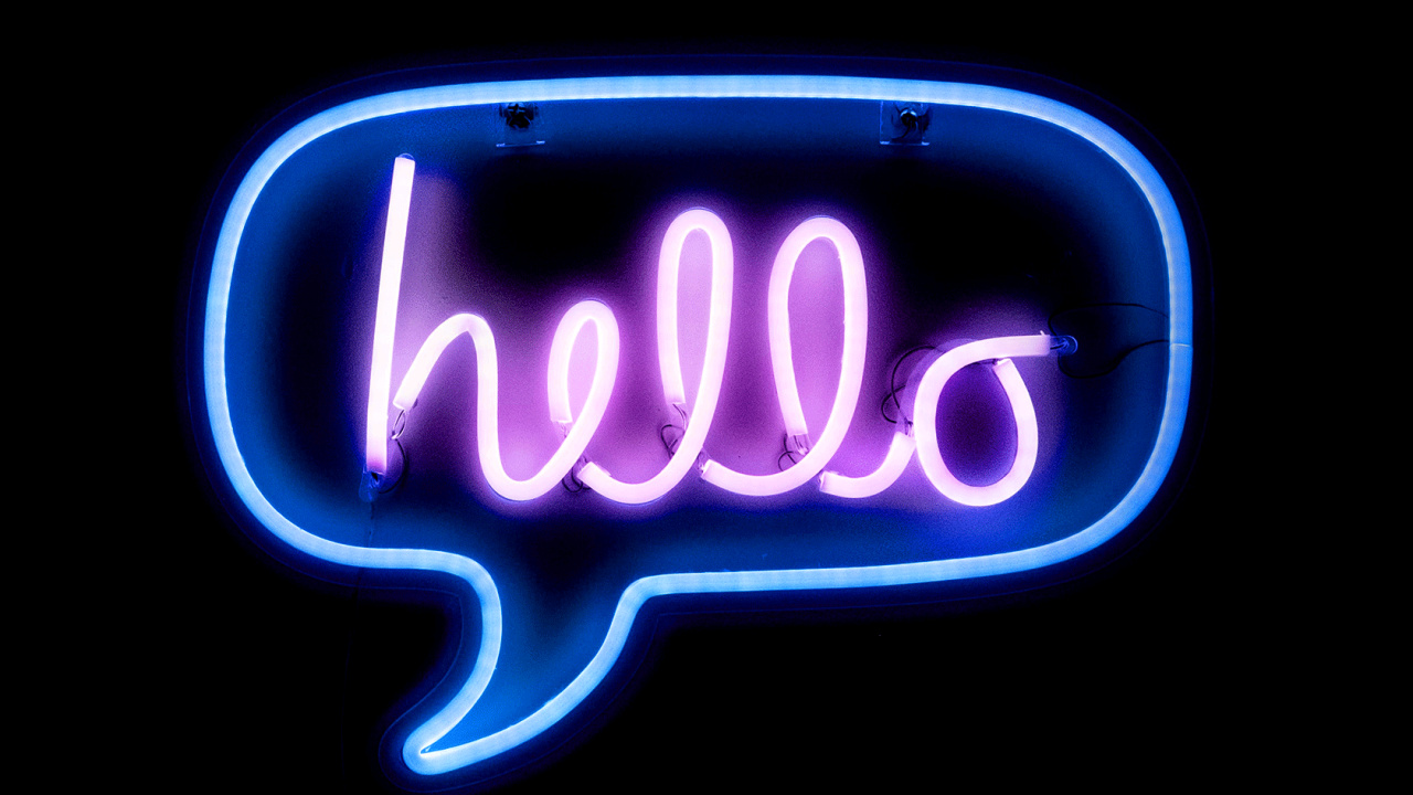 Signe au Néon, Logo, Texte, Magenta, Néon. Wallpaper in 1280x720 Resolution