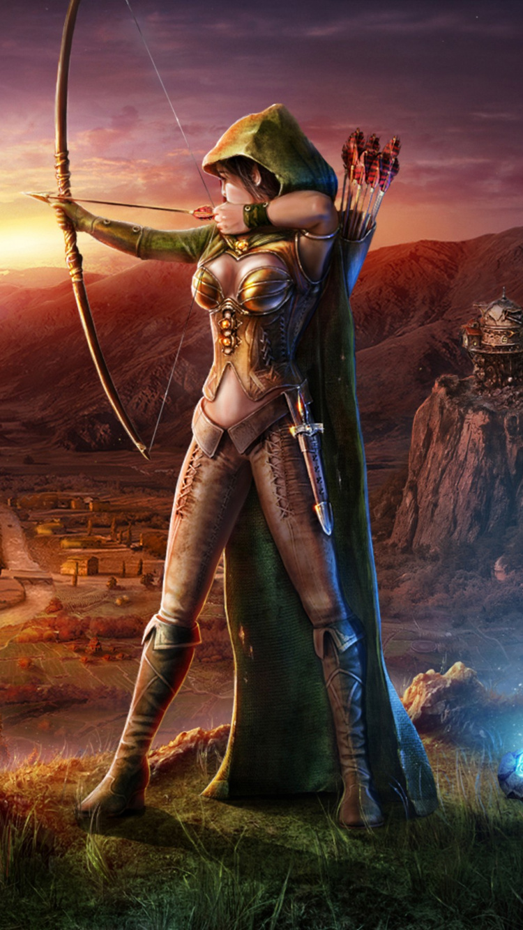 Jeu Pc, la Mythologie, Tir à L'arc, Ciel, Armes. Wallpaper in 750x1334 Resolution