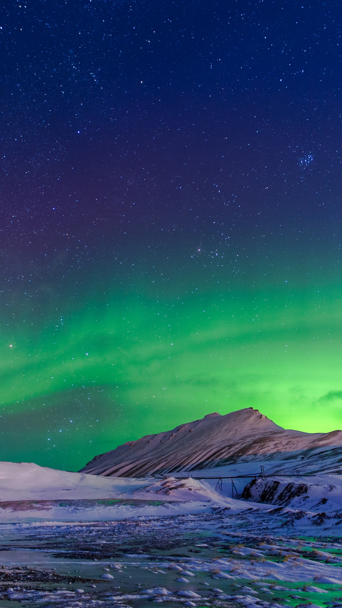 Winter Aurora, Aurora, Svalbard, Winter, Atmosphere. Wallpaper in 1440x2560 Resolution