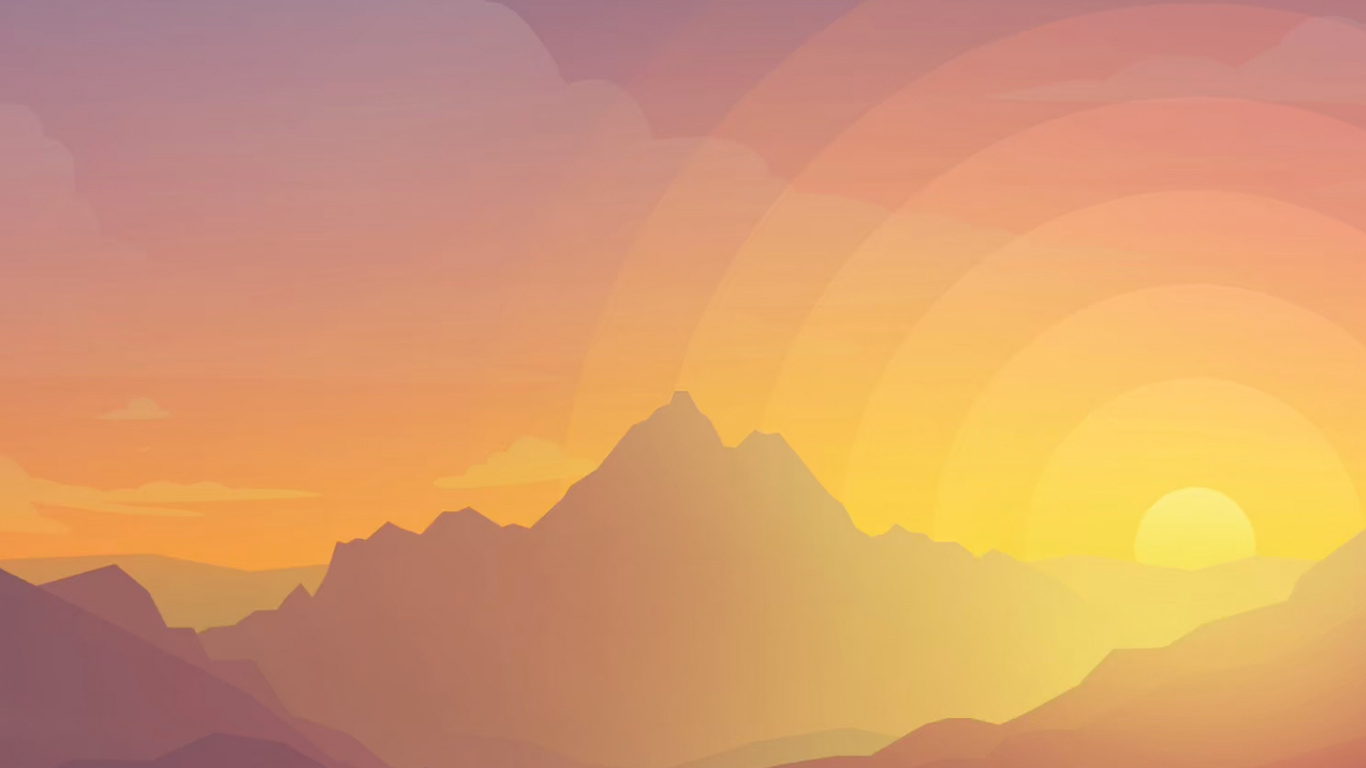 Ios, IOS 14, Mountainous Landforms, Natural Landscape, Highland. Wallpaper in 1366x768 Resolution