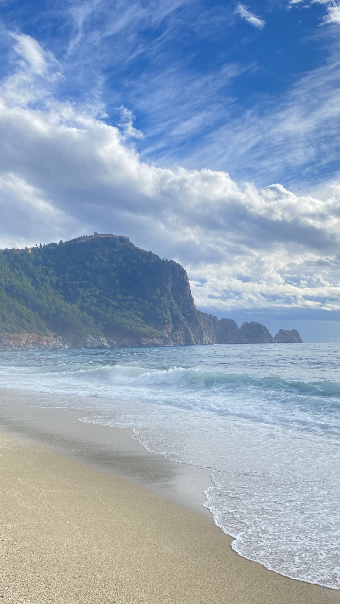 Cloud, Water, Azure, Beach, Mountain. Wallpaper in 1080x1920 Resolution