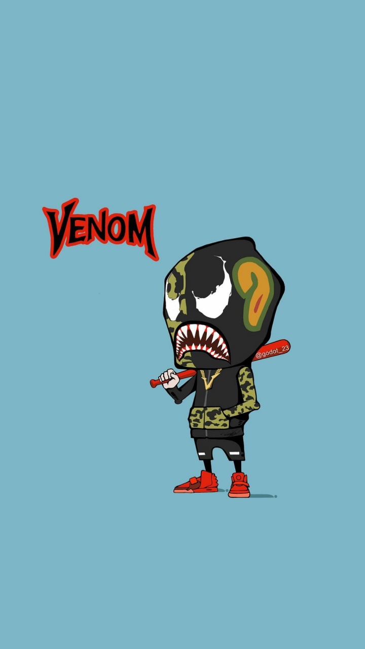 Cartoon, Bape, Rucksack, Stoßen, Kunst. Wallpaper in 720x1280 Resolution